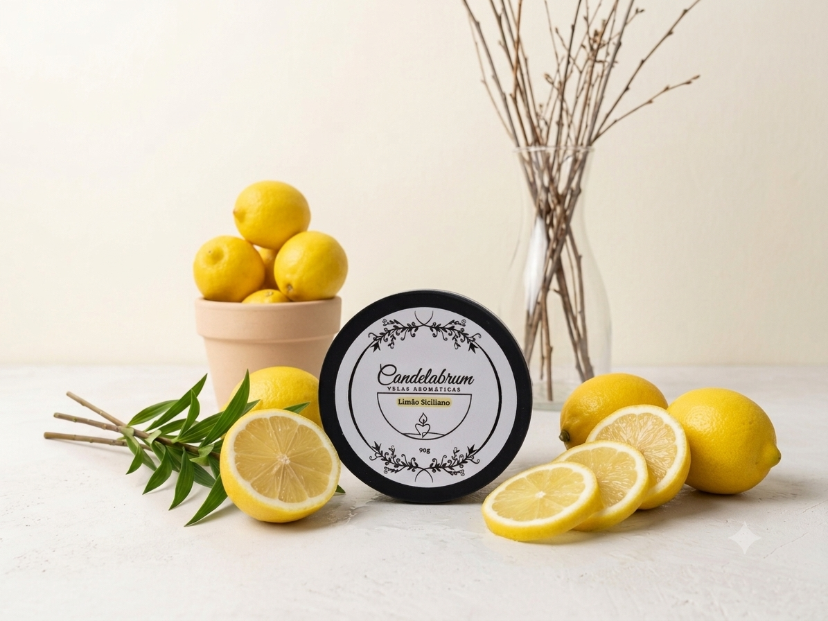Imagem de Vela Aromática Limão Siciliano Lata Preta 100g